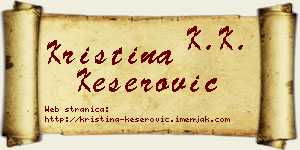 Kristina Keserović vizit kartica